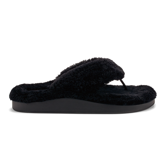 OluKai Kīpe'a Heu Women‘s Flip Flop Slippers - Black