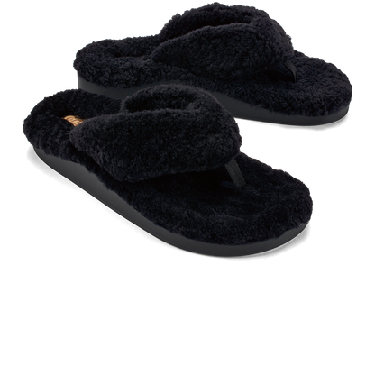 OluKai Kīpe'a Heu Women‘s Flip Flop Slippers - Black