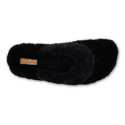 OluKai Kīpe'a Heu Women‘s Flip Flop Slippers - Black