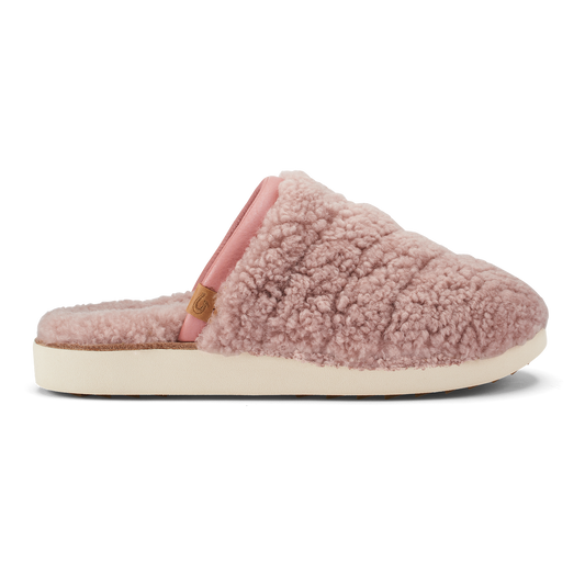 OluKai Pūpū Mua Women’s Shearling Mule Slipper - Pink Sea Salt