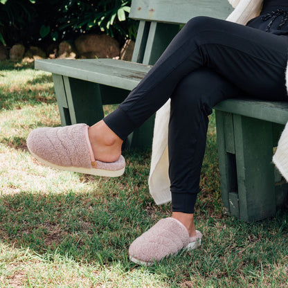 OluKai Pūpū Mua Women’s Shearling Mule Slipper - Pink Sea Salt