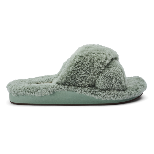 OluKai Hila Heu Women’s Slide Slipper Sandals - Muted Green