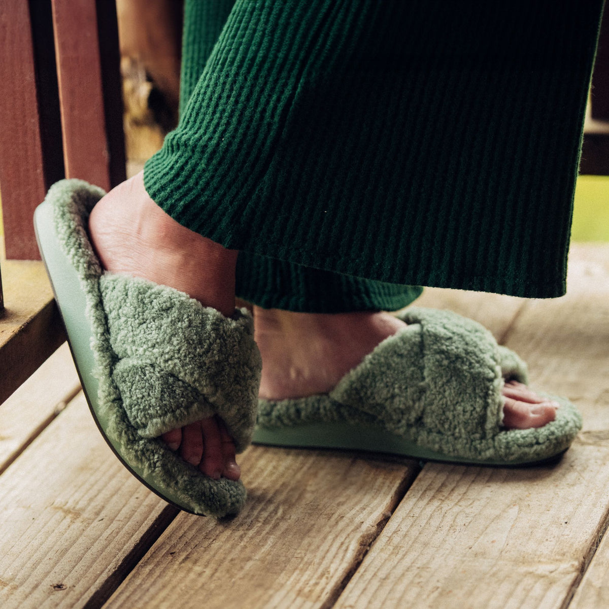 OluKai Hila Heu Women’s Slide Slipper Sandals - Muted Green