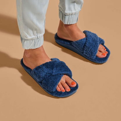 OluKai Hila Heu Women’s Slide Slipper Sandals - Moonlit Ocean