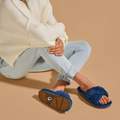 OluKai Hila Heu Women’s Slide Slipper Sandals - Moonlit Ocean