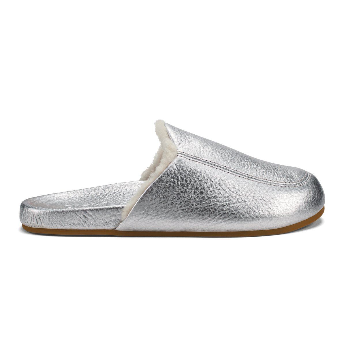 OluKai Kōnea Women’s Leather Slipper Mules - Silver