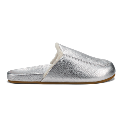 OluKai Kōnea Women’s Leather Slipper Mules - Silver