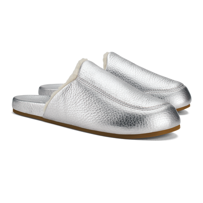 OluKai Kōnea Women’s Leather Slipper Mules - Silver