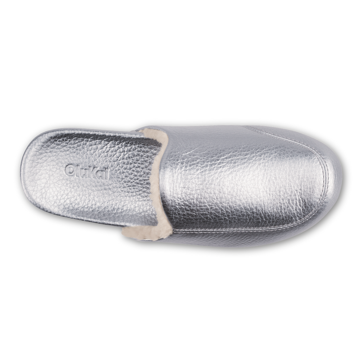 OluKai Kōnea Women’s Leather Slipper Mules - Silver