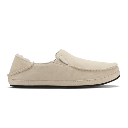 OluKai Nohea Women's Leather Slippers - Bone