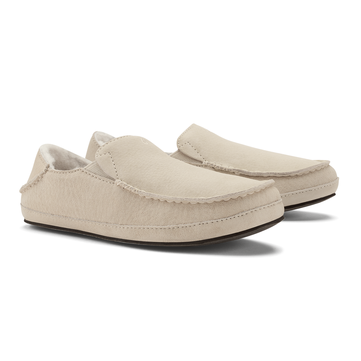 OluKai Nohea Women's Leather Slippers - Bone