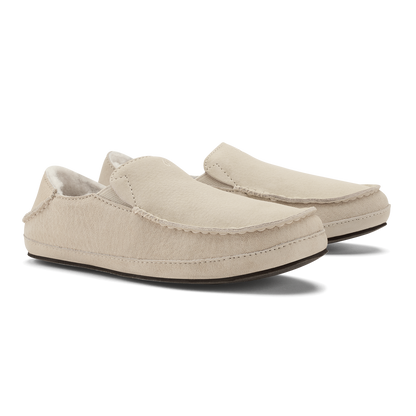 OluKai Nohea Women's Leather Slippers - Bone