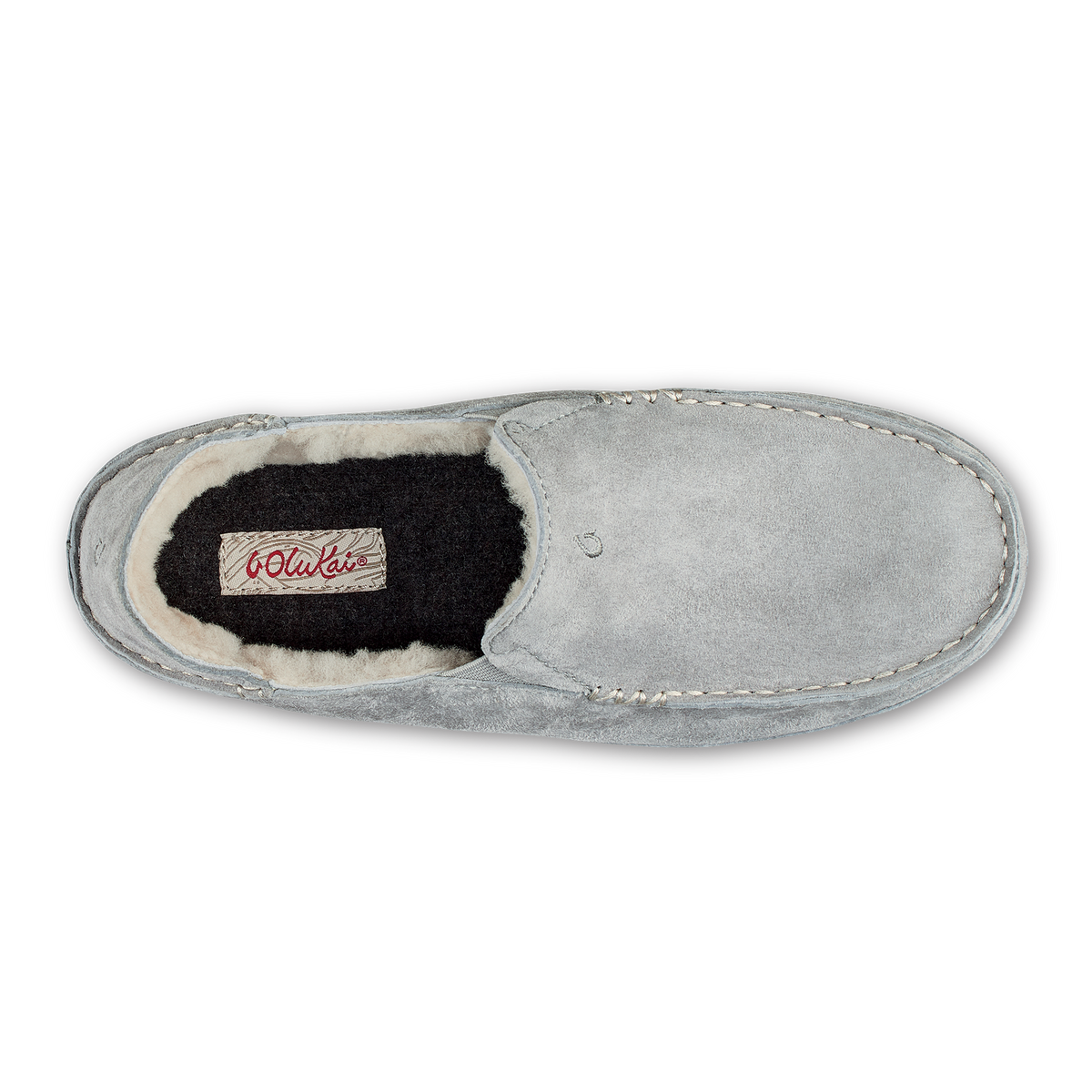 OluKai Nohea Women's Leather Slippers - Pale Grey
