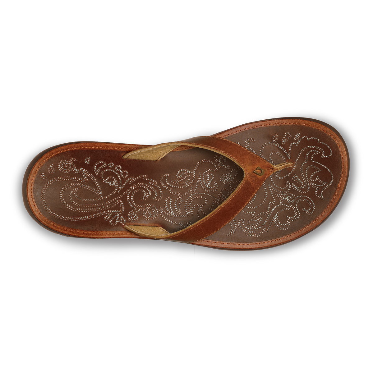 OluKai Paniolo Women’s Leather Beach Flip Flops - Natural