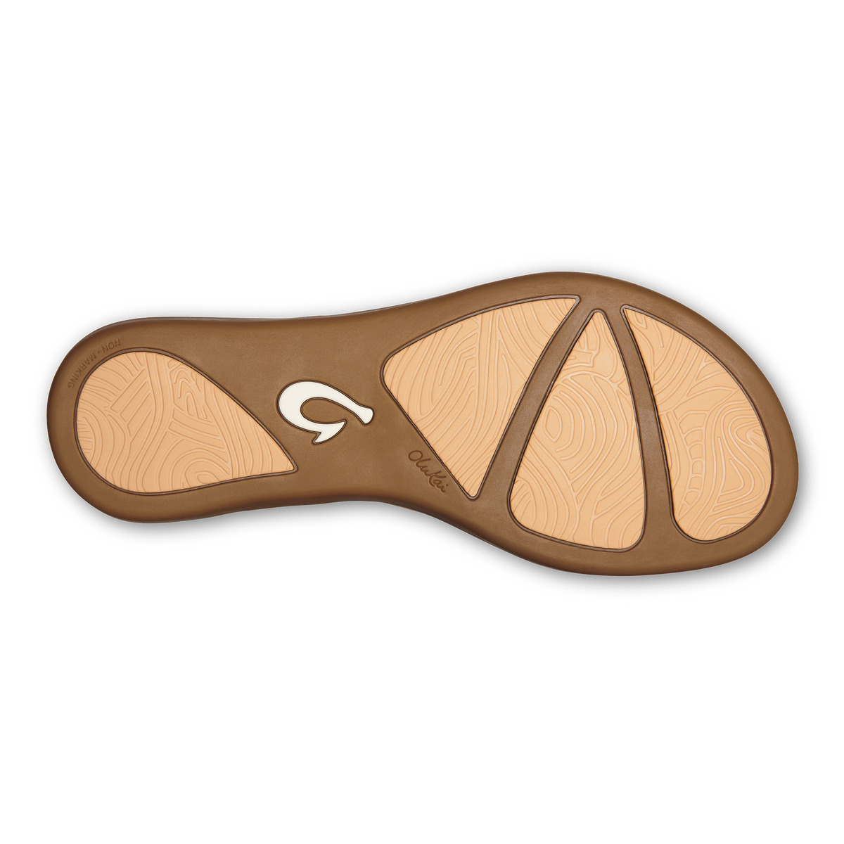 OluKai Honu Women’s Leather Sandals - Bright White / Golden Sand