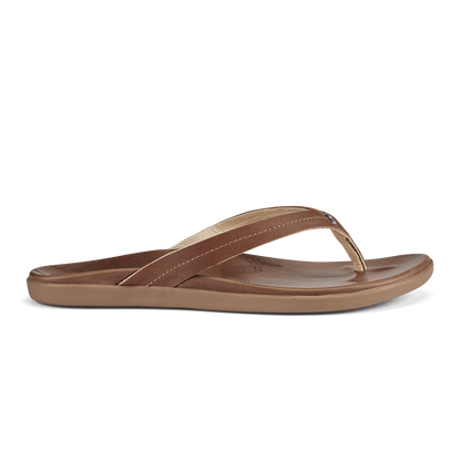 OluKai Honu Women’s Leather Beach Sandals - Tan