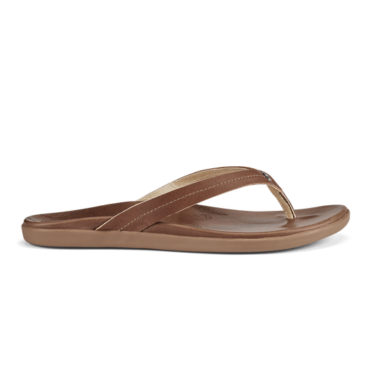 OluKai Honu Women’s Leather Beach Sandals - Tan