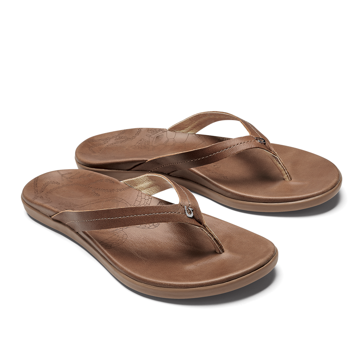 OluKai Honu Women’s Leather Beach Sandals - Tan