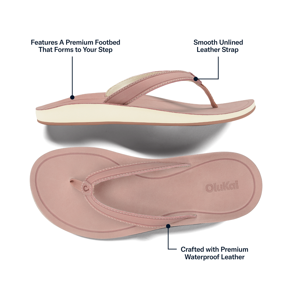 OluKai Southshore Women’s Waterproof Leather Sandals - Soft Pink