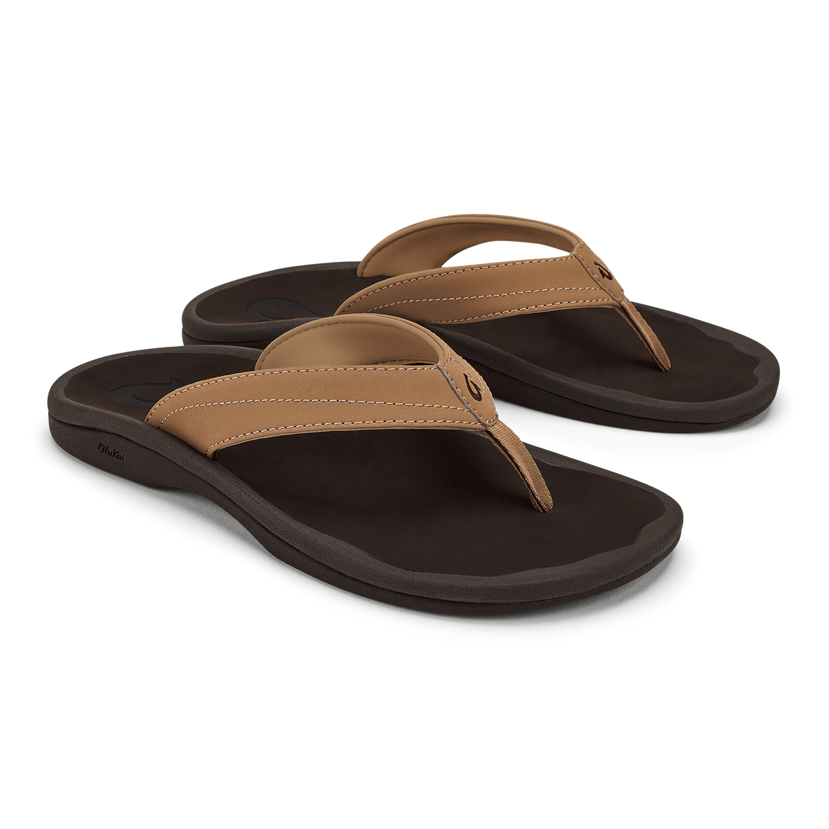 OluKai ‘Ohana Women's Beach Sandals - Almond / Dark Java