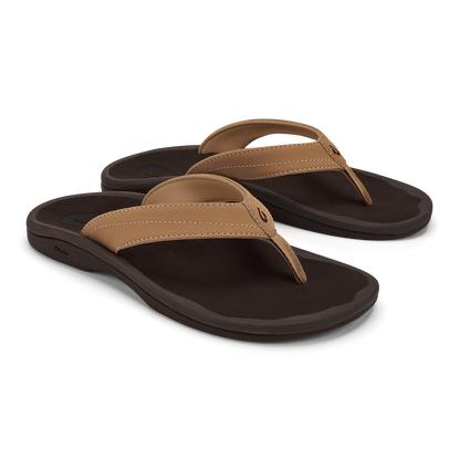 OluKai ‘Ohana Women's Beach Sandals - Almond / Dark Java