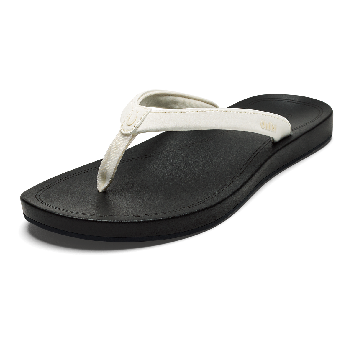 OluKai ‘Uiki Women’s Everyday Beach Sandals - Bright White / Lava Rock