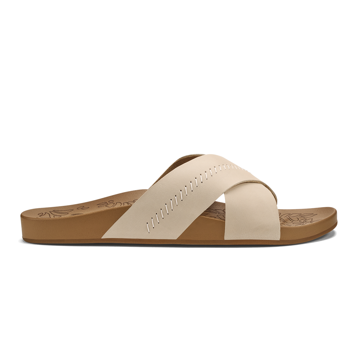 OluKai Kipe‘a ‘Olu Women‘s Slide Sandals - Puka / Tan