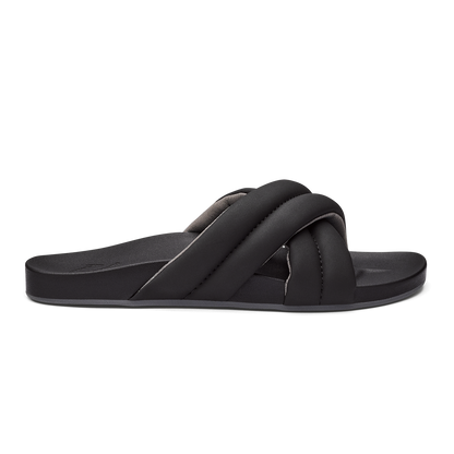 OluKai Hila Women’s Beach Slide Sandals - Black