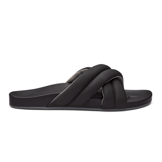 OluKai Hila Women’s Beach Slide Sandals - Black