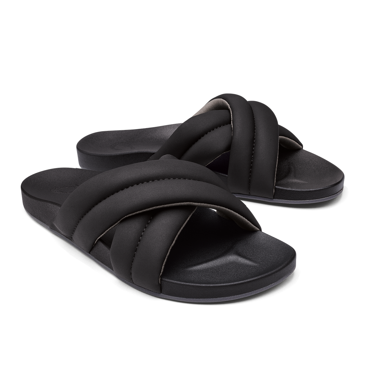 OluKai Hila Women’s Beach Slide Sandals - Black
