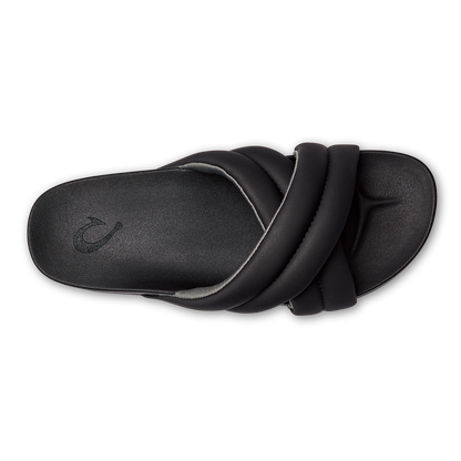 OluKai Hila Women’s Beach Slide Sandals - Black
