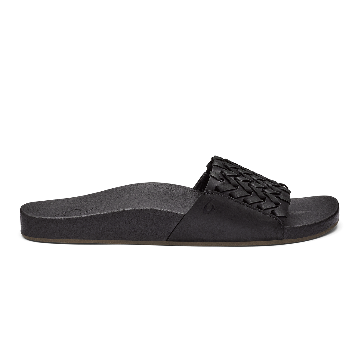 OluKai Kāmola Women’s Leather Slide Sandals - Black