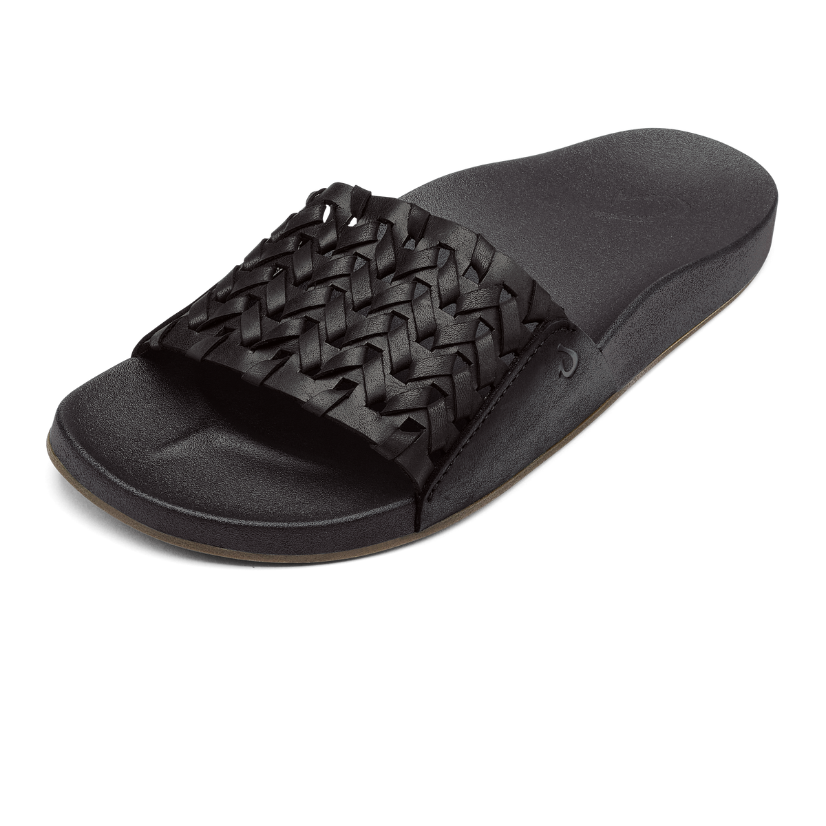 OluKai Kāmola Women’s Leather Slide Sandals - Black