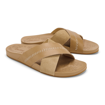 OluKai Kipe‘a ‘Olu Women‘s Slide Sandals - Warm Sand