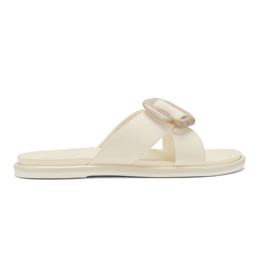 OluKai La‘i Slide Women’s Slide Beach Sandals - White Sand