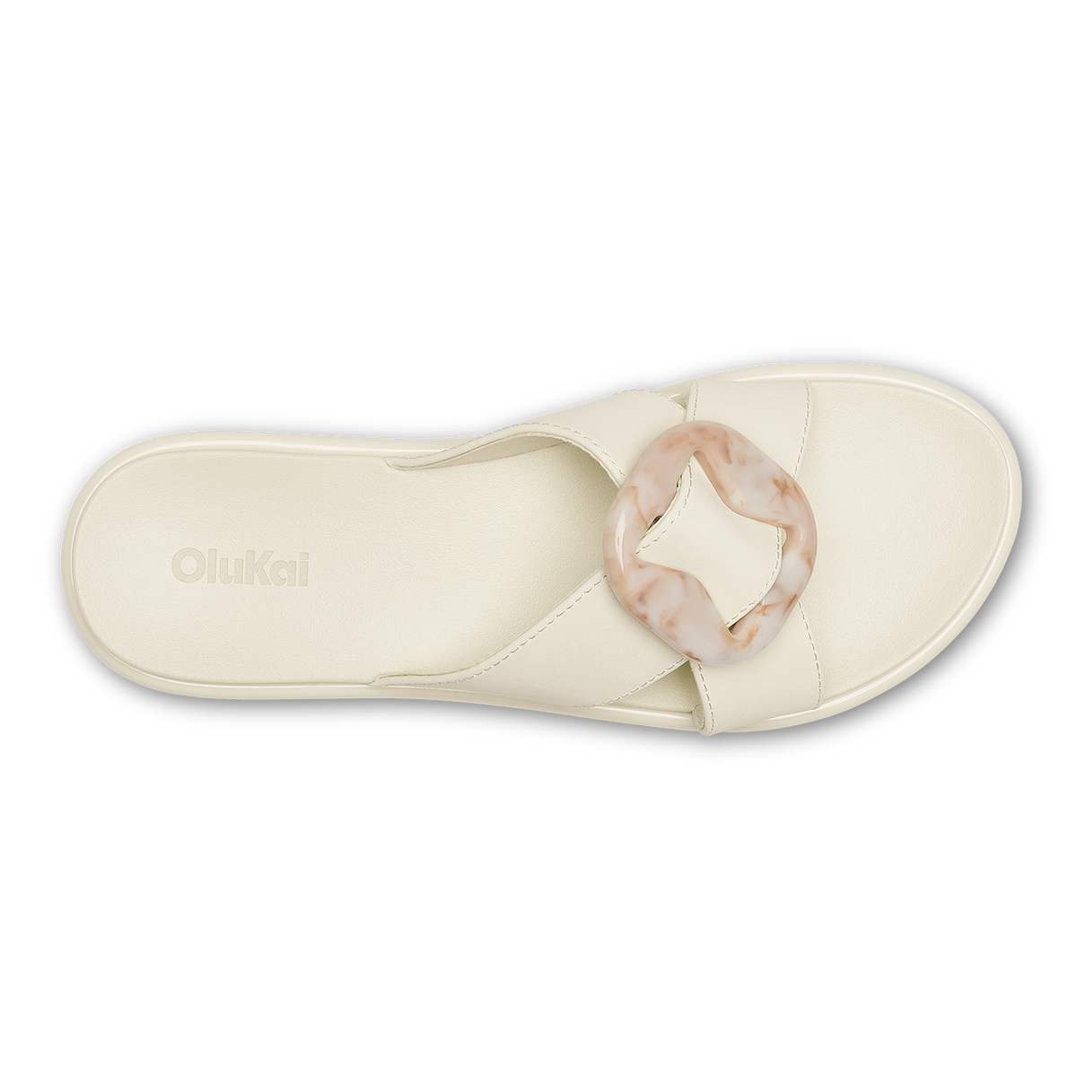OluKai La‘i Slide Women’s Slide Beach Sandals - White Sand