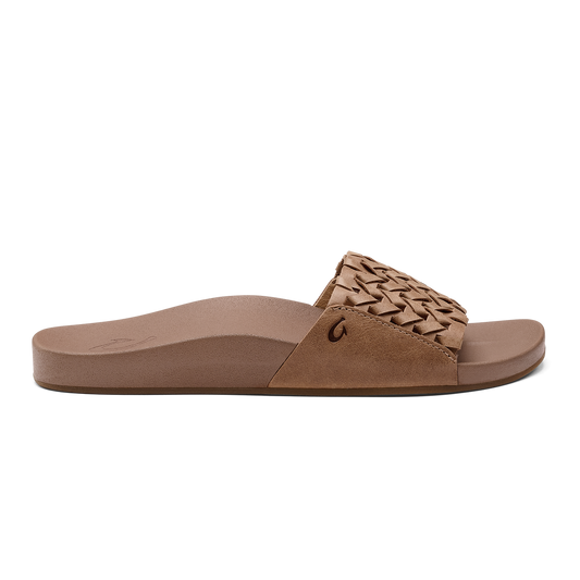 OluKai Kāmola Women’s Leather Slide Sandals - Tan