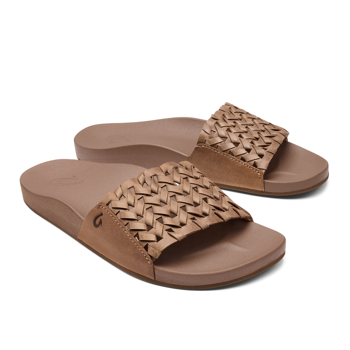 OluKai Kāmola Women’s Leather Slide Sandals - Tan