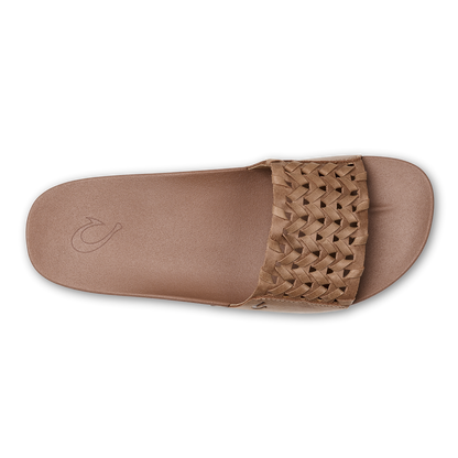 OluKai Kāmola Women’s Leather Slide Sandals - Tan