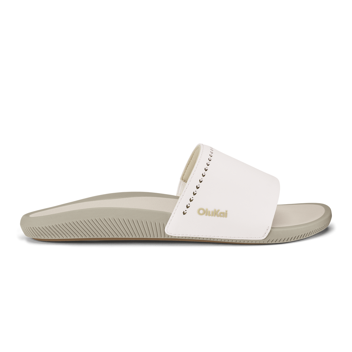 OluKai Ulele Slide - Bright White / Tapa