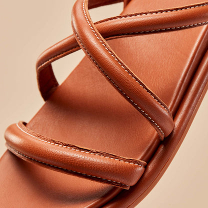 OluKai Tiare Strappy Women’s Leather Sandals - Fox