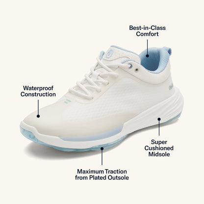 OluKai Mākena Women’s Waterproof Golf Shoes - Bright White