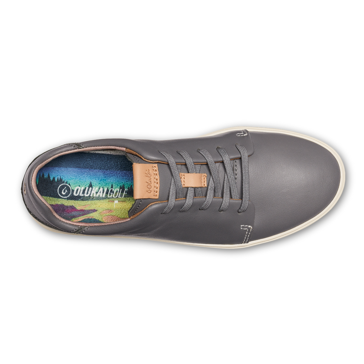 OluKai Wailea Women’s Waterproof Leather Golf Shoes - Stone